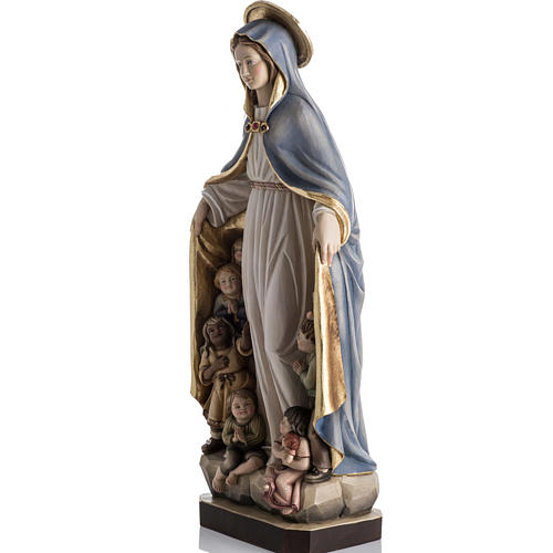 Our Lady of Protection wooden statue painted 7