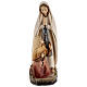 Statue Notre Dame de Lourdes et Bernadette peinte bois s1