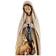 Our Lady of Lourdes with Bernadette wooden statue painted s2