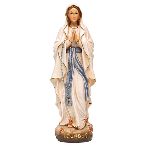 Our Lady of Lourdes wooden statue painted 1