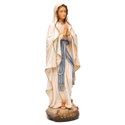 Madonna z Lourdes figurka z drewna malowanego Val Gardena 4