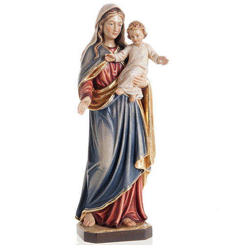 Our Lady with Infant Jesus wooden statue painted 1