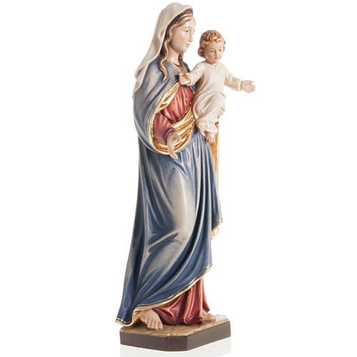 Our Lady with Infant Jesus wooden statue painted 6