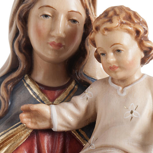 Our Lady with Infant Jesus wooden statue painted 3