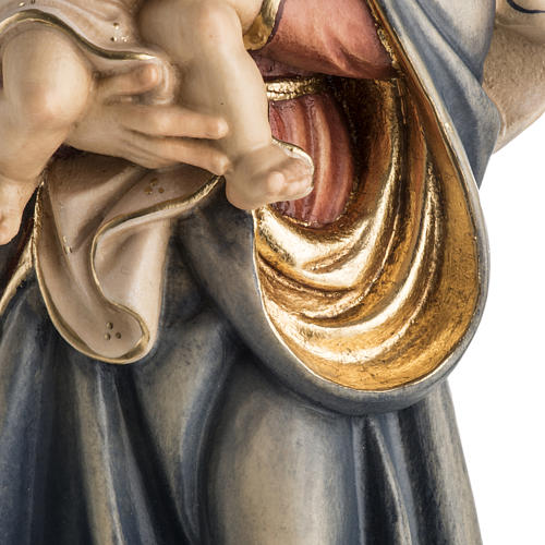 Estatua de madera de la "Nuestra señora de la Paz" pintada Val 4