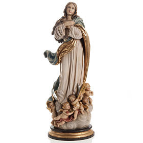 Estatua Val Gardena Inmaculada de Soult madera pintada