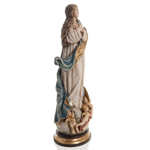 Estatua Val Gardena Inmaculada de Soult madera pintada 12