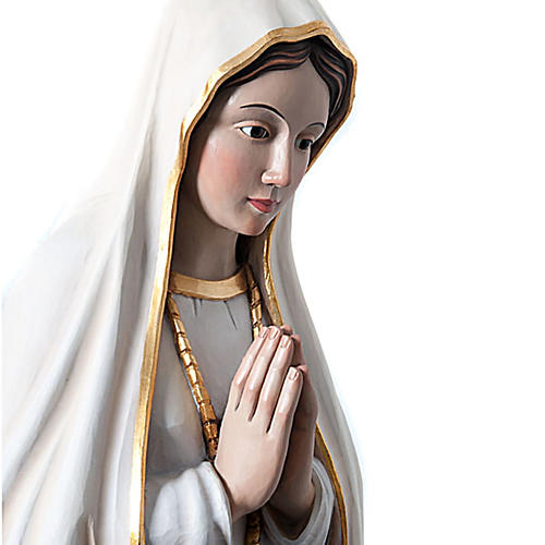 Statua Madonna di Fatima legno dipinto occhi cristallo 120 cm 3