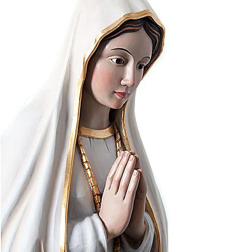 Madonna z Fatimy figurka malowane drewno kryształowe oczy 120 3