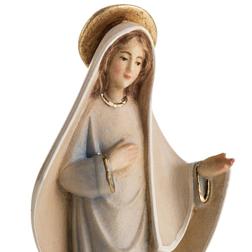 Statua Madonna di Medjugorje legno dipinto mod. Linea 2