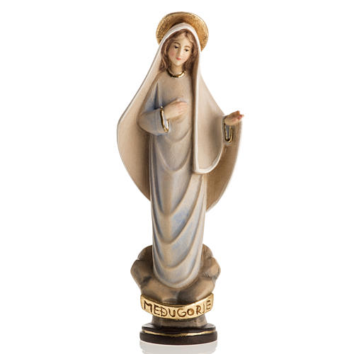 Our Lady of Medjugorje Mod. Linea wooden statue painted 1