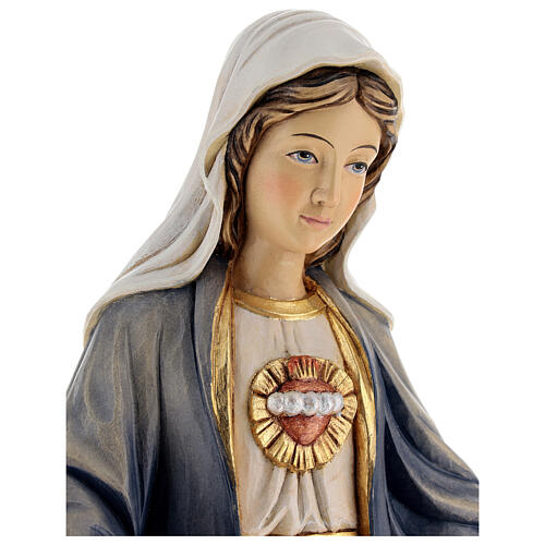 Holy heart of Mary wooden statue painted 2