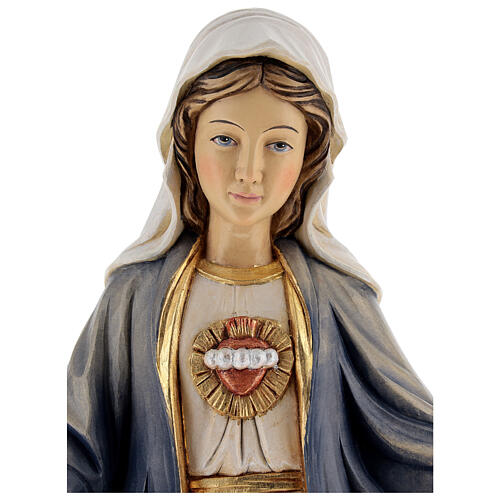 Statua legno "Sacro Cuore di Maria" dipinta Val Gardena 4