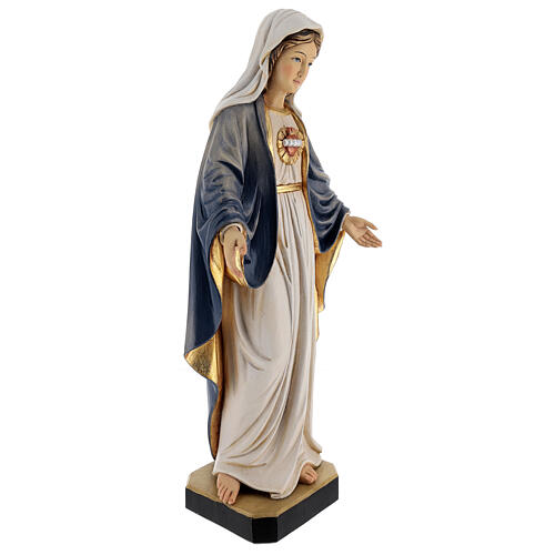 Statua legno "Sacro Cuore di Maria" dipinta Val Gardena 5