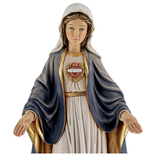 Statua legno "Sacro Cuore di Maria" dipinta Val Gardena 6