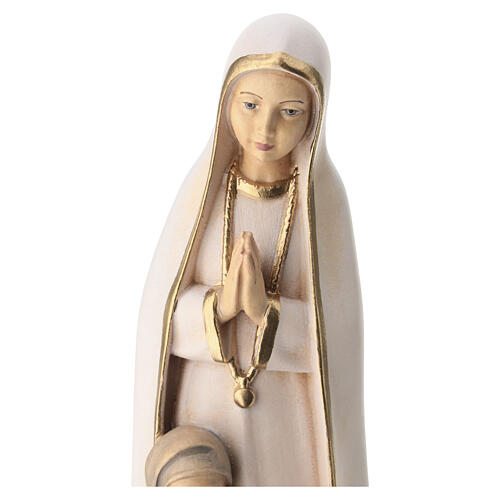 Estatua Nuestra Señora de Fátima con 3 pastores madera 3