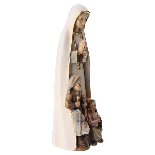 Estatua Nuestra Señora de Fátima con 3 pastores madera 6