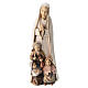 Imagem Nossa Senhora de Fátima com 3 pastorinhos madeira Val Gardena s1
