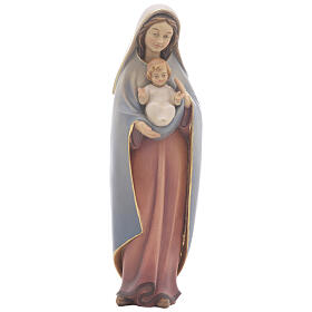 Vierge à l'enfant statue peinte bois Val Gardena