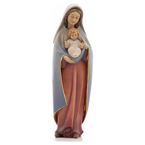 Vierge à l'enfant statue peinte bois Val Gardena 1