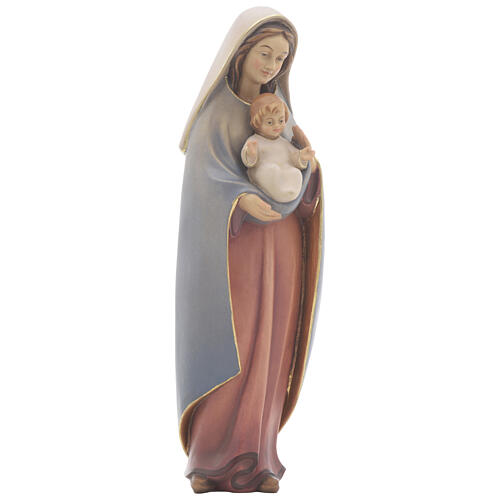 Our Lady of Heart with Infant wooden statue painted 3