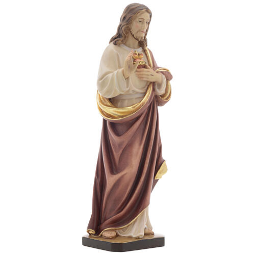 Statua legno Sacro Cuore di Gesù dipinta Val Gardena 3