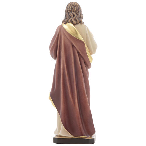 Statua legno Sacro Cuore di Gesù dipinta Val Gardena 4