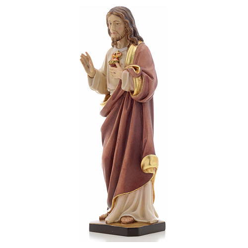 Sacred Heart of Jesus wooden statue painted 6