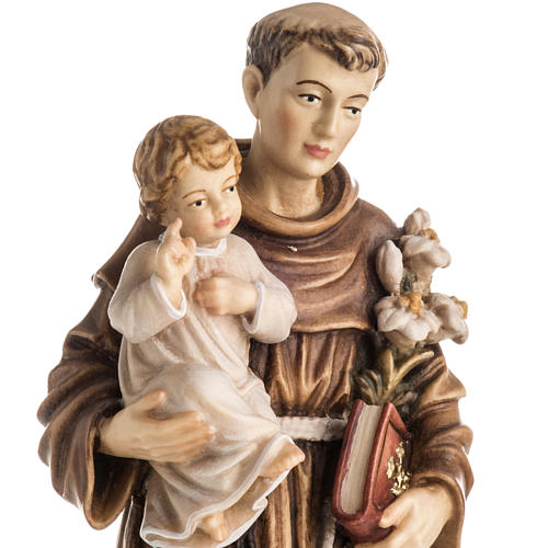 Statua legno "Sant'Antonio con bambino" dipinta 2