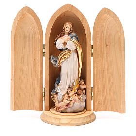 Estatua Inmaculada Murillo madera pintada con nicho