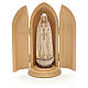 Statue Notre Dame de Fatima dans niche bois peint s1