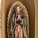 Our Lady of Guadalupe wooden statue painted in niche s3