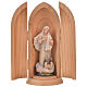Statua Madonna Medjugorje e chiesa in nicchia legno s1
