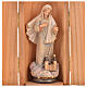 Statua Madonna Medjugorje e chiesa in nicchia legno s2