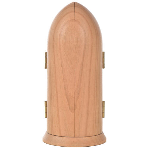 Our Lady of Medjugorje wooden statue painted in niche 3