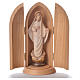 Statua Madonna Medjugorje stilizzata in nicchia legno s1