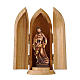 Statue Saint Joseph dans niche bois peint s1
