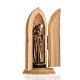Padre Pio wooden statue painted in niche s2