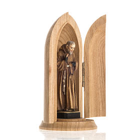 Imagem São Pio de Pietrelcina no nicho madeira pintada