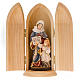 Statue Sainte Anne avec Marie dans niche bois peint s1