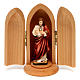 Statue Sacré Coeur de Jésus dans niche bois s1