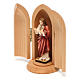 Statue Sacré Coeur de Jésus dans niche bois s2
