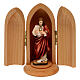 Statue Sacré Coeur de Jésus dans niche bois s1
