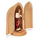 Statua Sacro Cuore di Gesù in nicchia legno dipinto s3