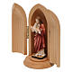 Statua Sacro Cuore di Gesù in nicchia legno dipinto s2