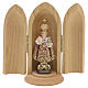 Statue enfant Jésus de Prague dans niche bois peint s1