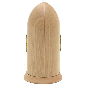 Infant of Prague wooden statue painted in niche