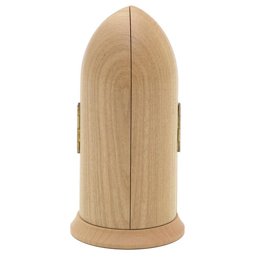 Infant of Prague wooden statue painted in niche 2