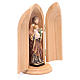 Statua San Giuseppe con bambino in nicchia legno dipinto s3