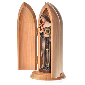 Statue Sainte Rita dans niche bois peint